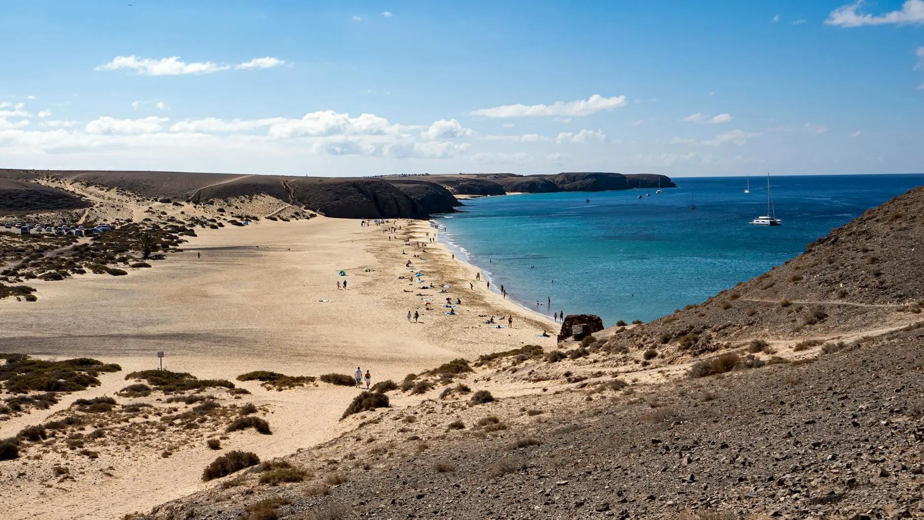 view of a beach in lanzarote canary islands