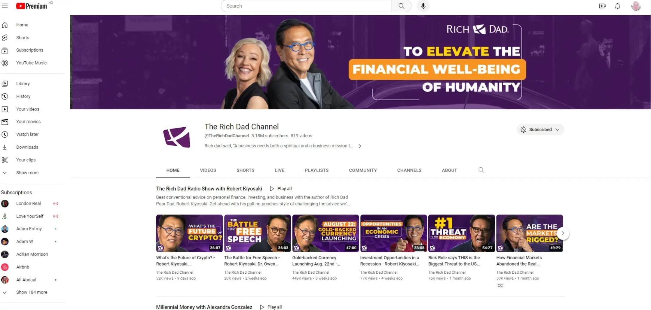 The Rich Dad Channel on YouTube