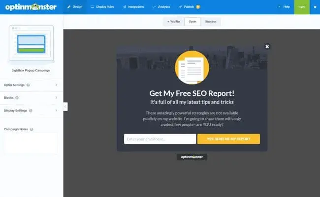 2. OptinMonster WordPress Plugin popup