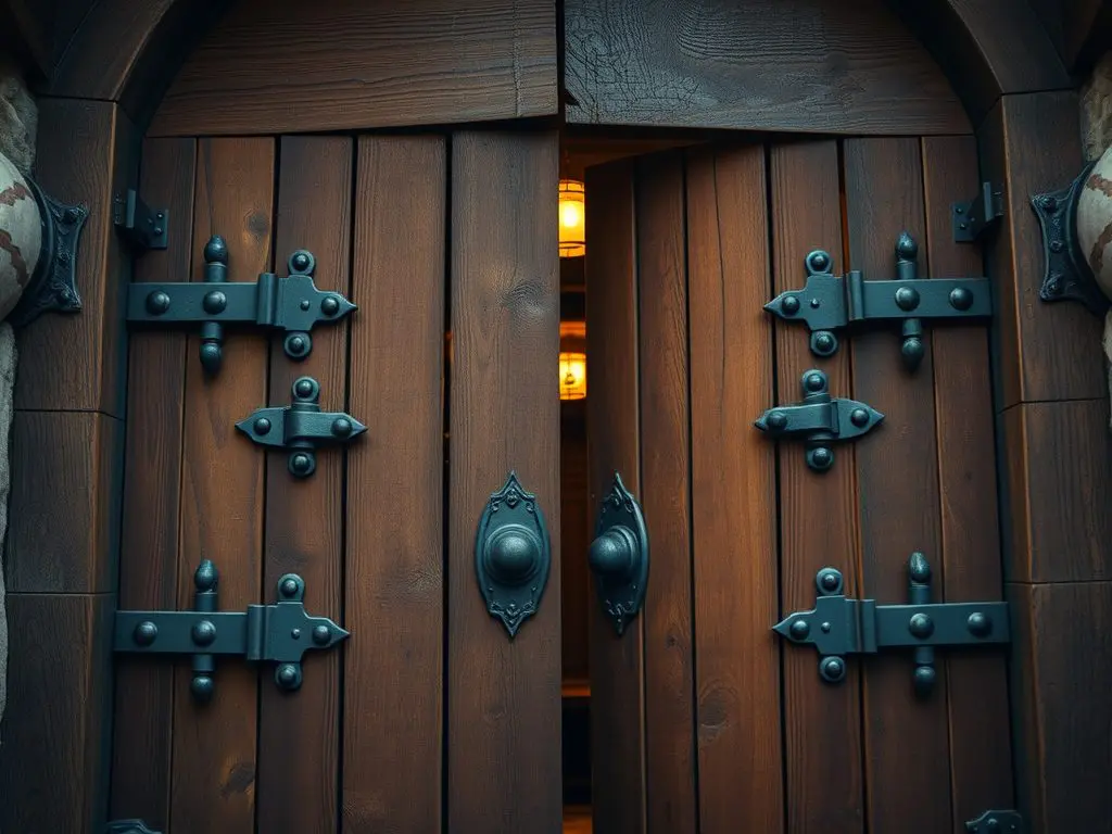 The Middle Ages featured advanced materials and designs. This was clear in castles with heavy wooden doors and iron reinforcement. Blacksmiths crafted artistic hinges during this period.