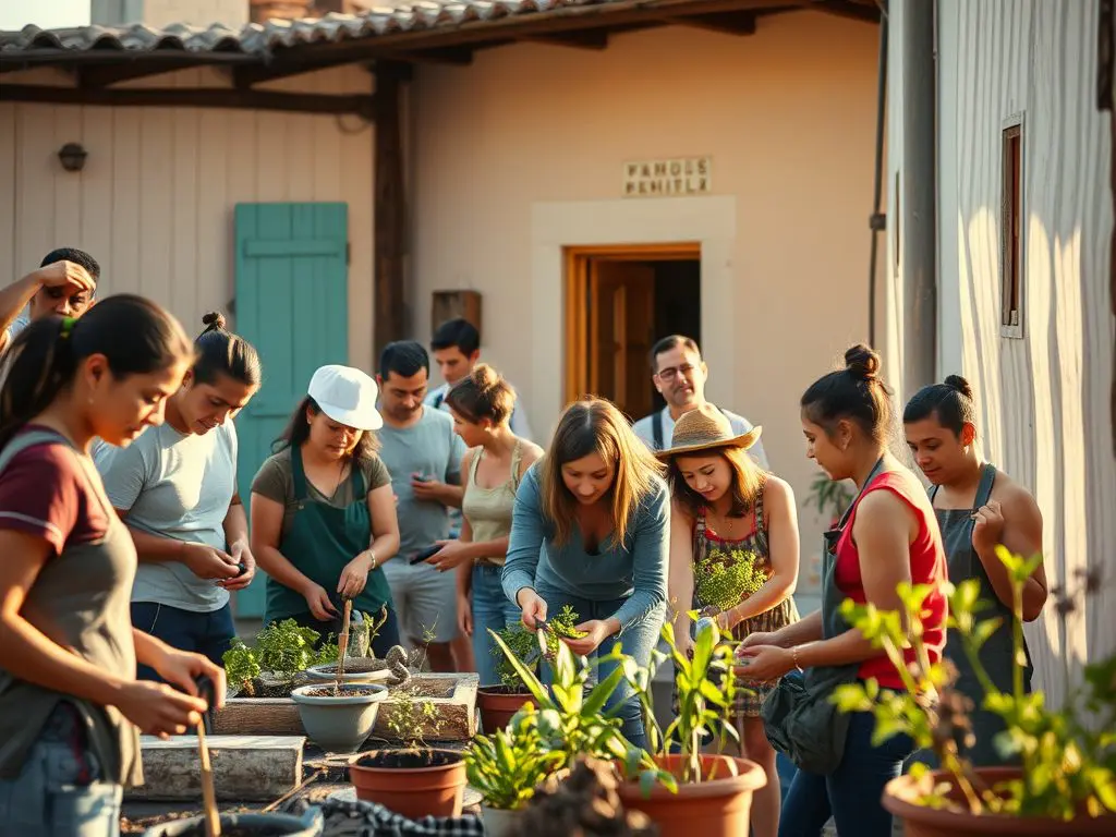 community activities in the 1 euro home project in Italy