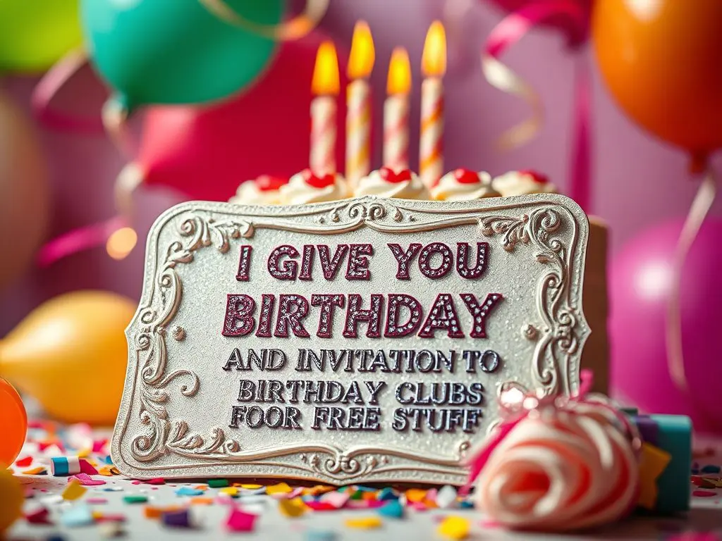 I give you my Wishes and an invitation to Birthday Clubs for free stuff.