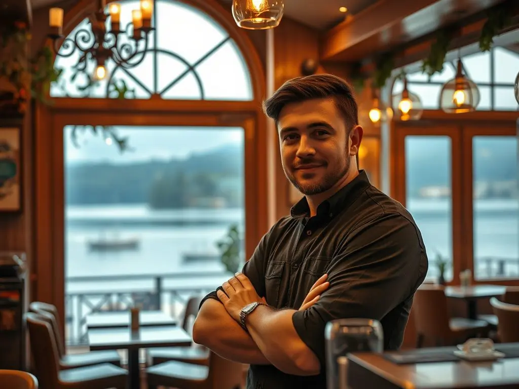 At CC Mat & Vinhus, a cozy café overlooking the lake, the barista becomes more than just a voice.