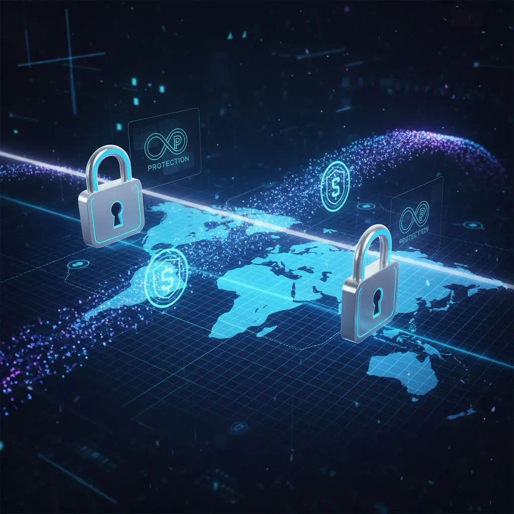 Visualization of secure data transfer mechanisms across international borders