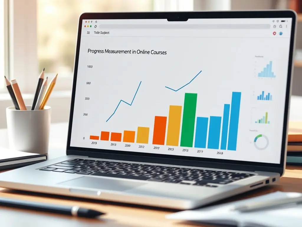 How can I effectively measure my progress in online courses?