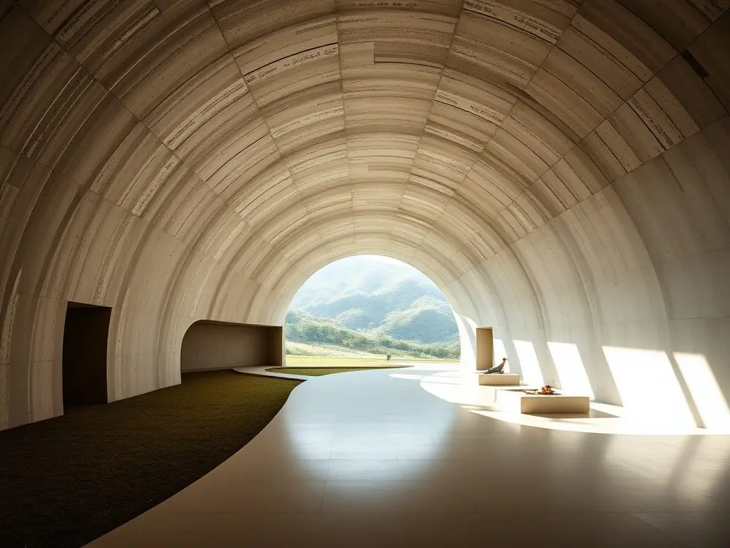 The Chichu Art Museum, designed by Tadao Ando, is particularly noteworthy for its harmony with the surrounding landscape. The museum was constructed below ground. This design choice avoids overwhelming nature. It allows light to filter in and illuminates works by artists like Claude Monet and James Turrell.