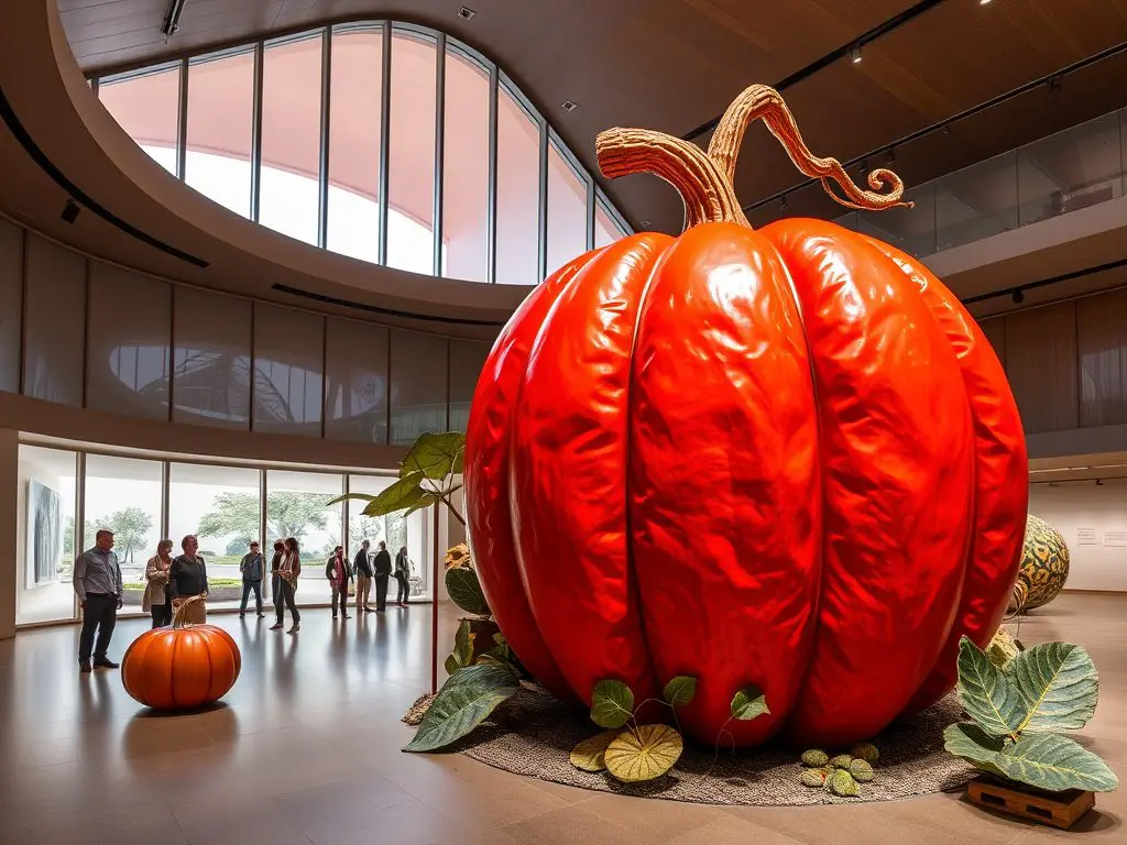 The Red Pumpkin: A counterpart to Kusama's yellow creation, this installation is positioned at the Benesse House Museum.