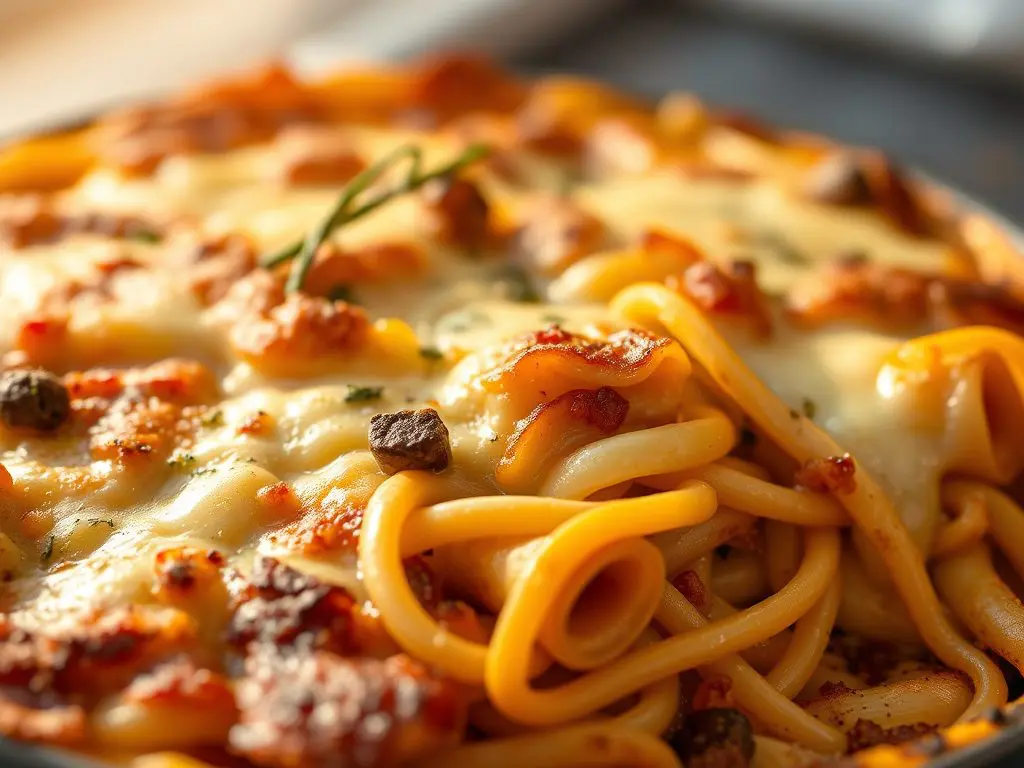 The star of our Christmas Day is the gloriously baked pasta al forno. Its golden crust hides layers of rich flavors.