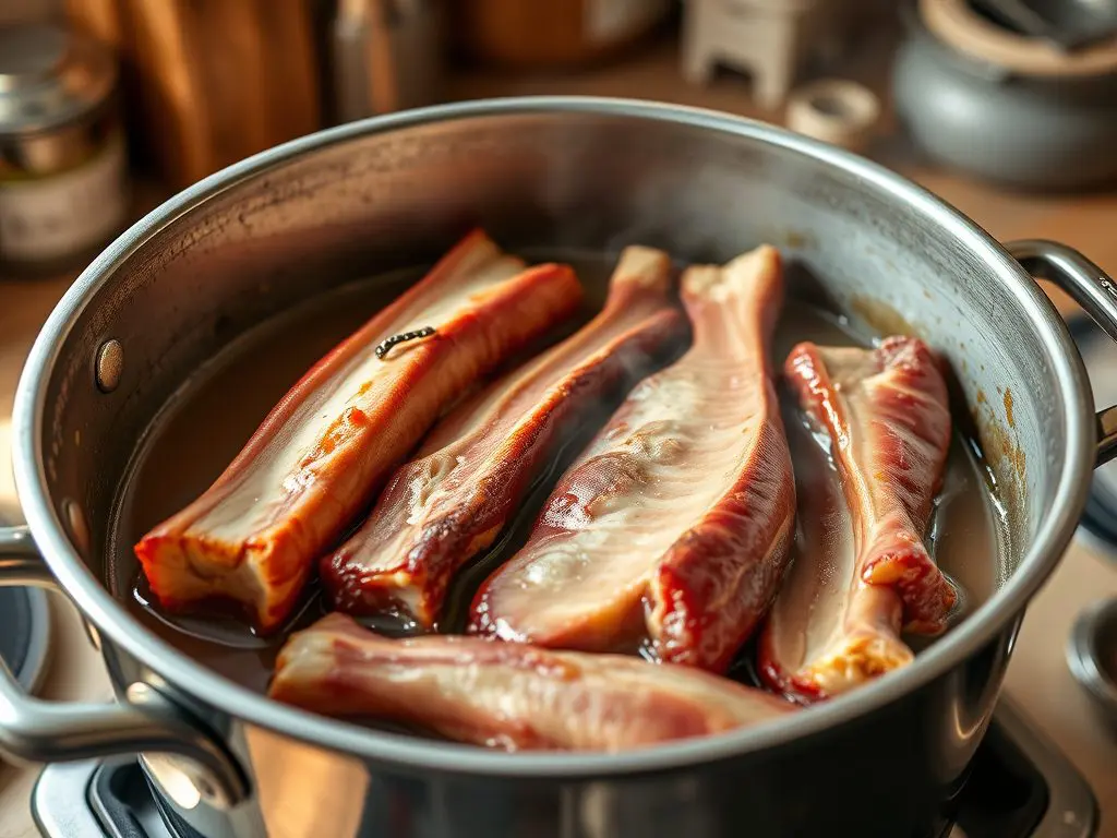 Cooking Instructions: Place birch sticks (4 layers) at the bottom of a large pot
