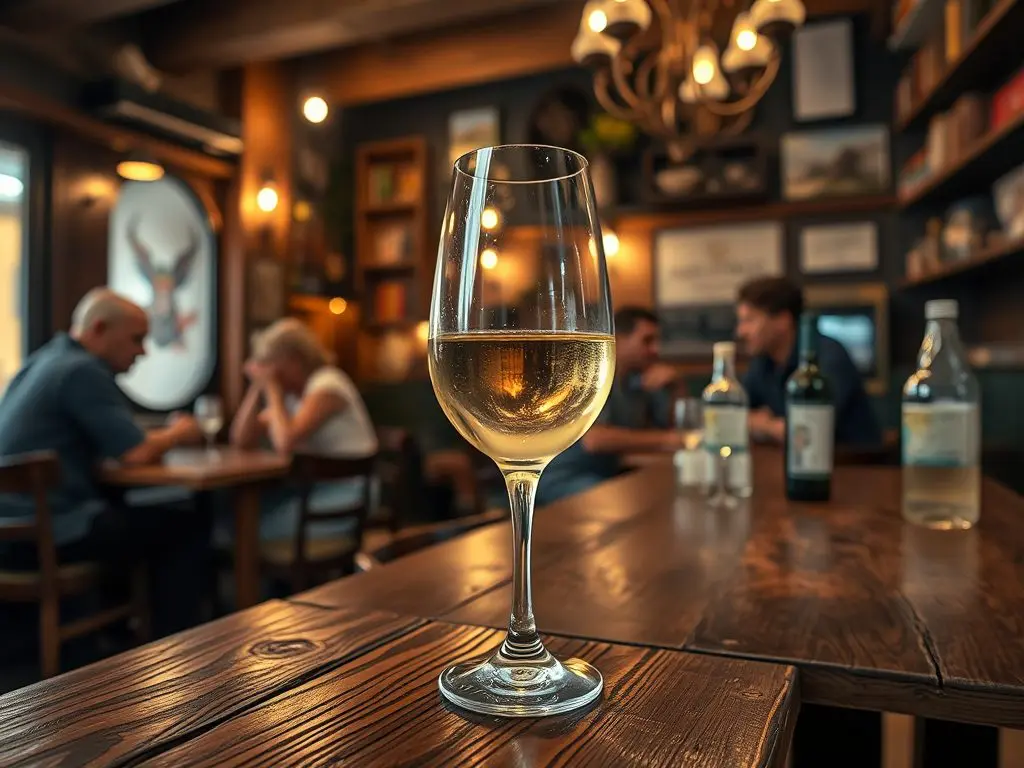 A cozy scene in a Barcelona bodega where stories are shared over wine