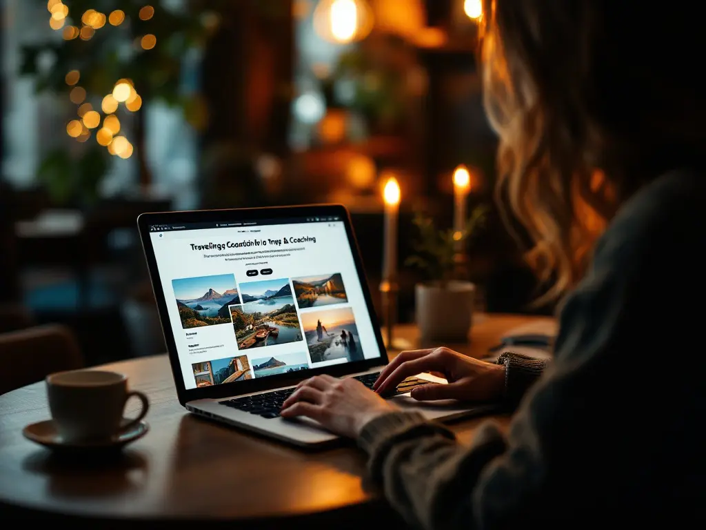 Professional travel blogger creating coaching content for Mondosol