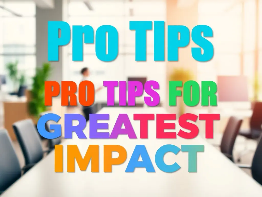 Pro Tips for Greatest Impact