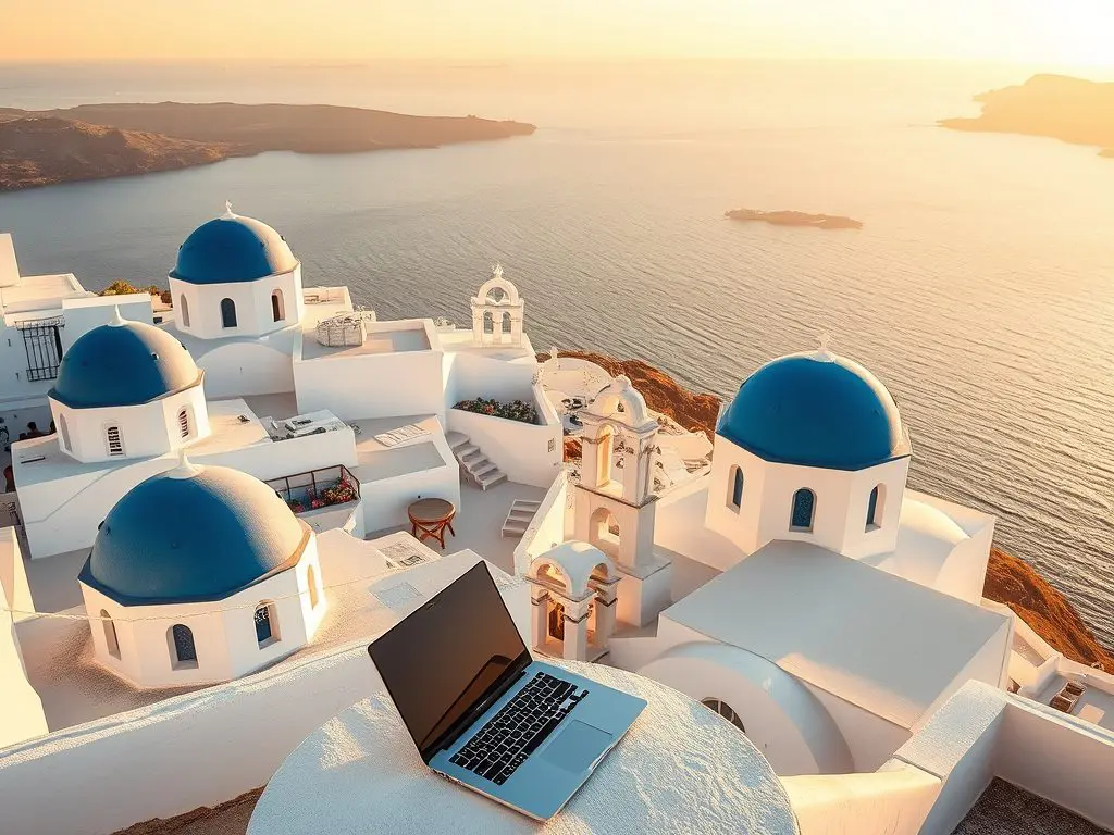 Your Complete Resource for Remote Work Success in Santorini 🌅
