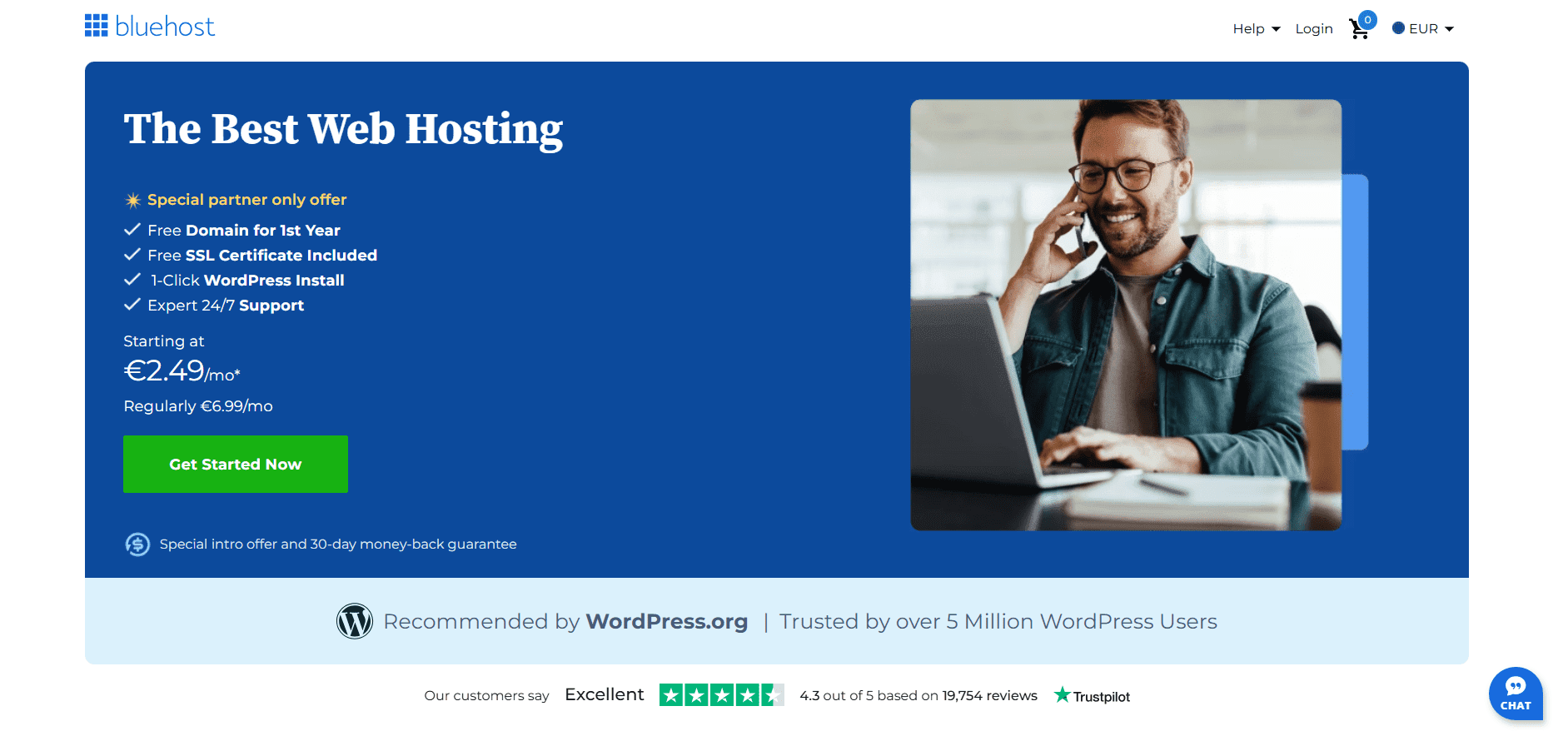 Managed hosting setup with Bluehost