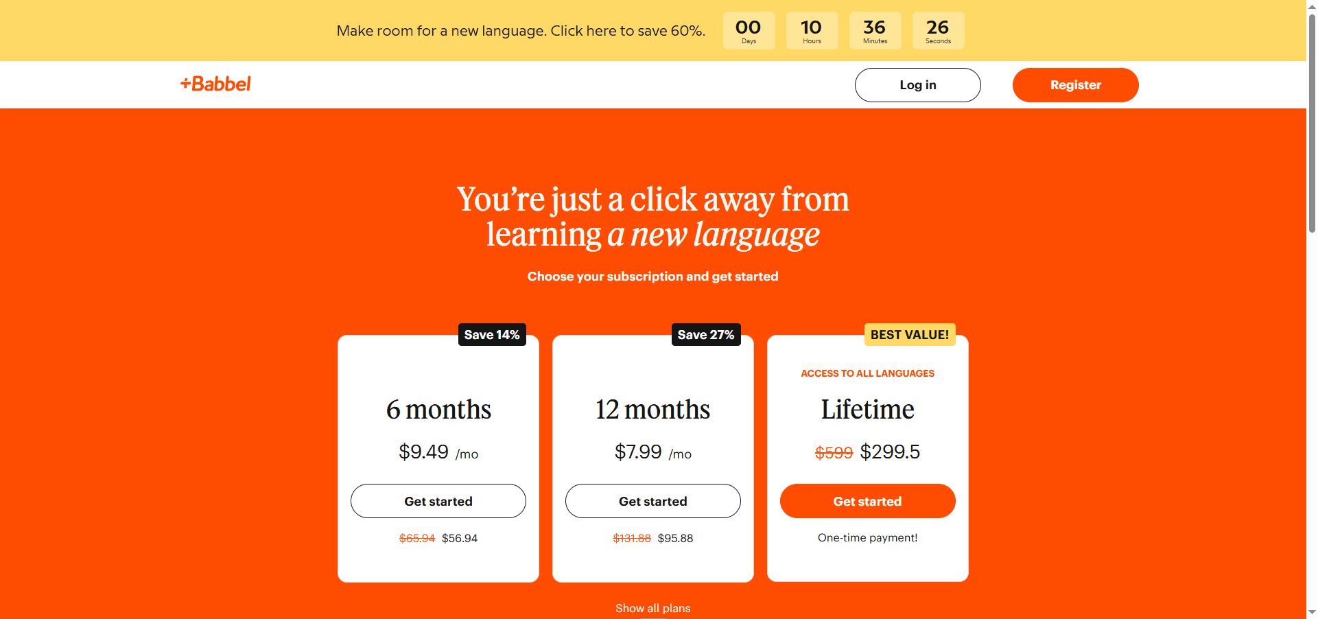 Babbel Review pricing image