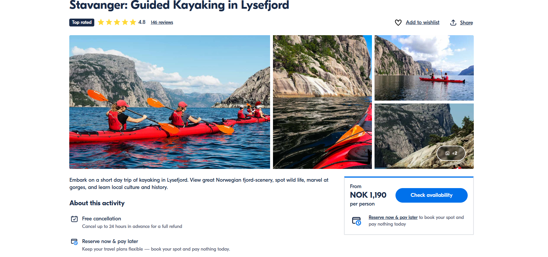 Stavanger: Guided Kayaking in Lysefjord
