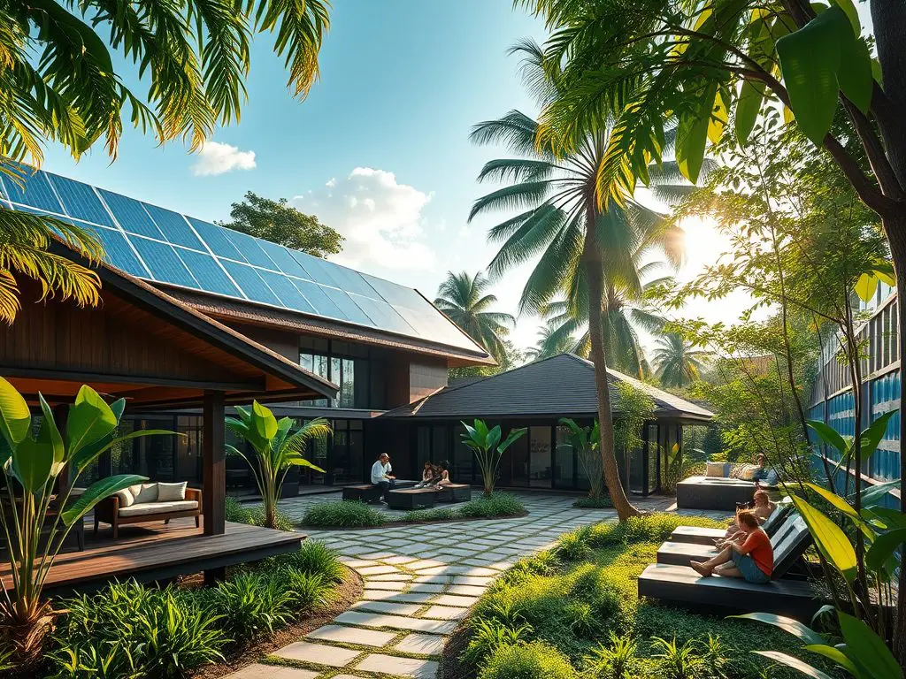 For instance, a popular eco-resort in Bali implements solar energy