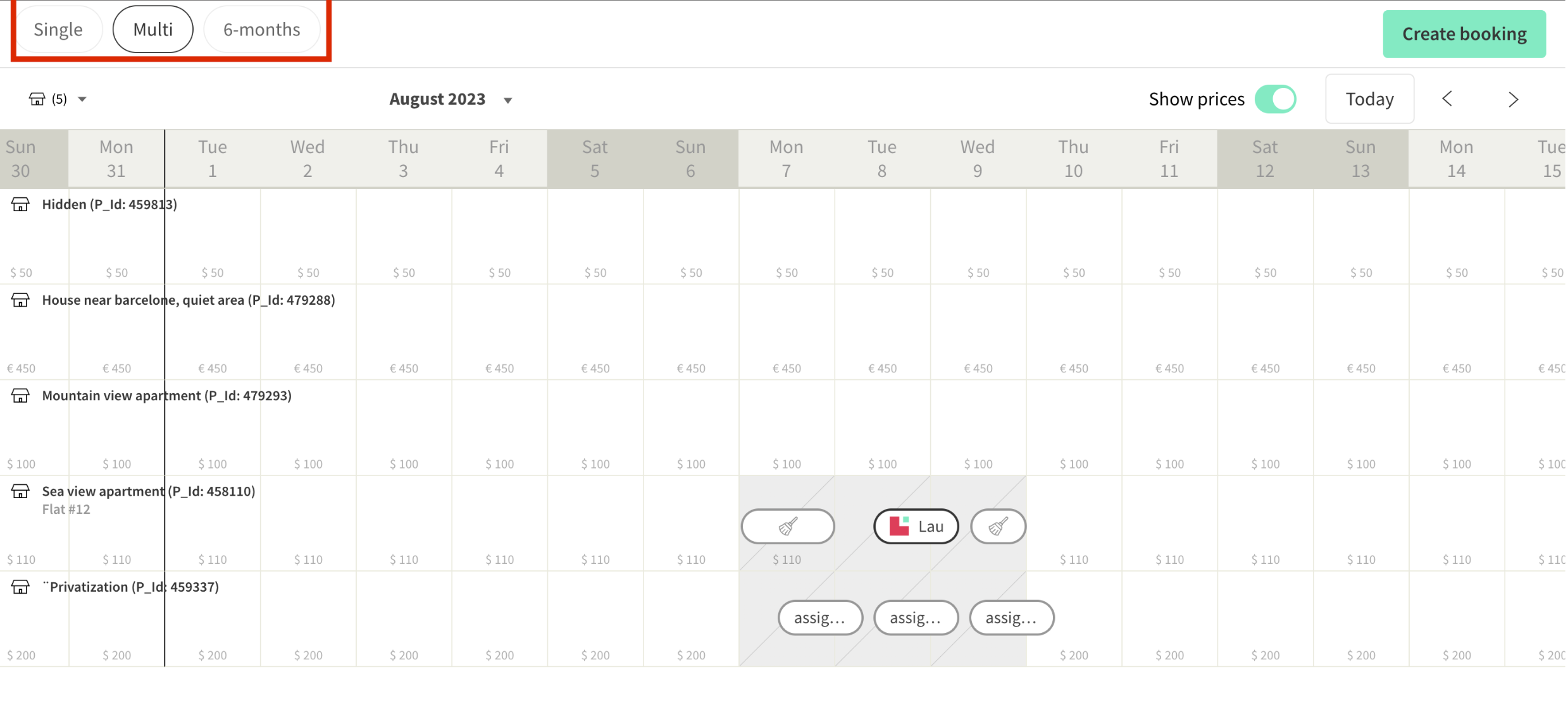 Step-by-step calendar access in Mondosol host dashboard