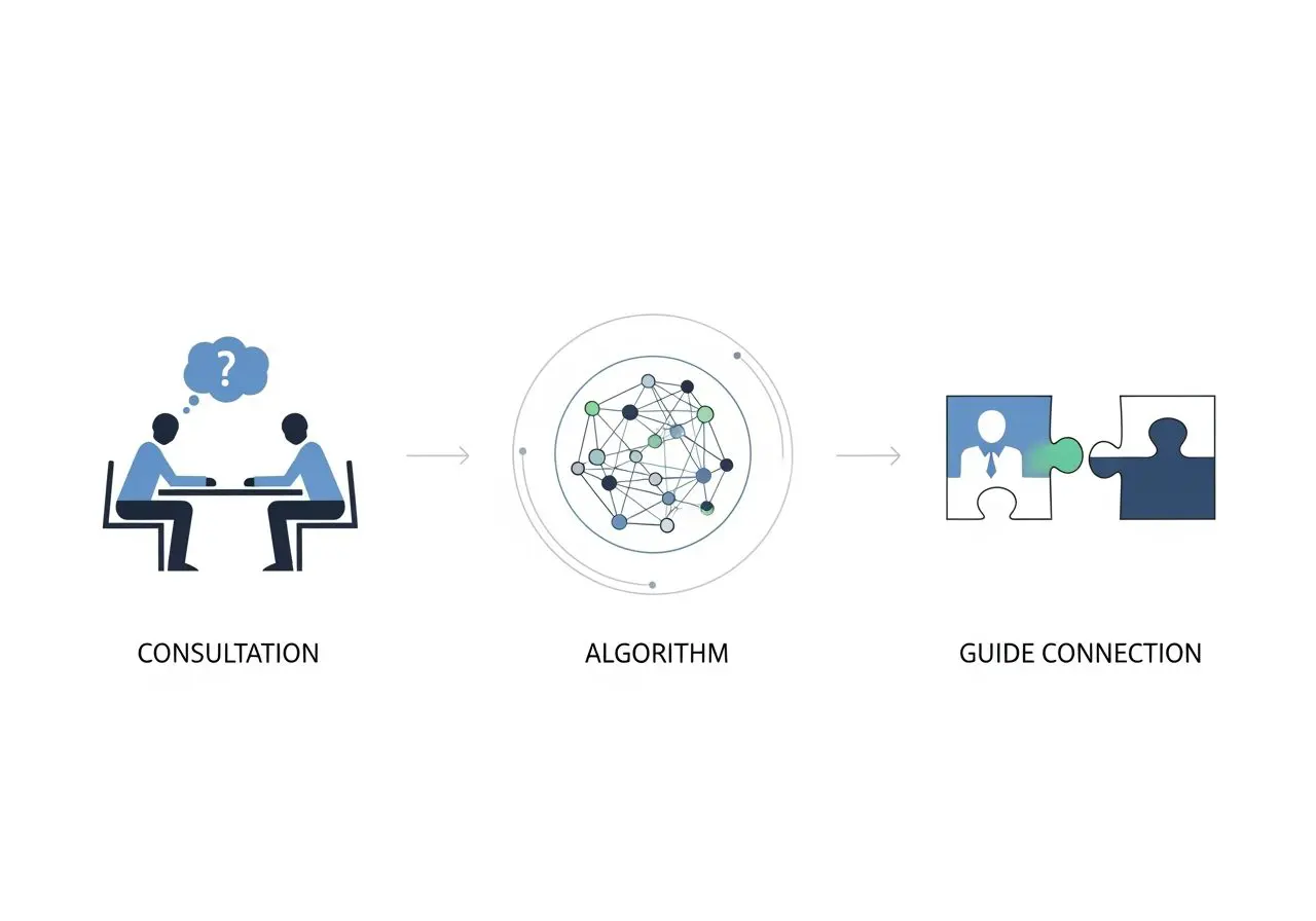 Mondosol's multilingual guide matching process