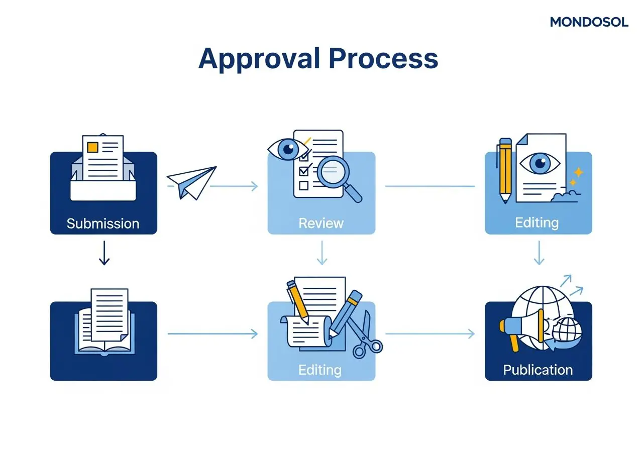 Mondosol guest post approval process and content review workflow