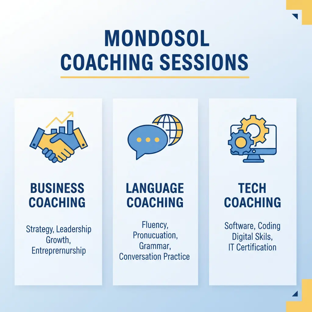 Mondosol coaching session types business language tech