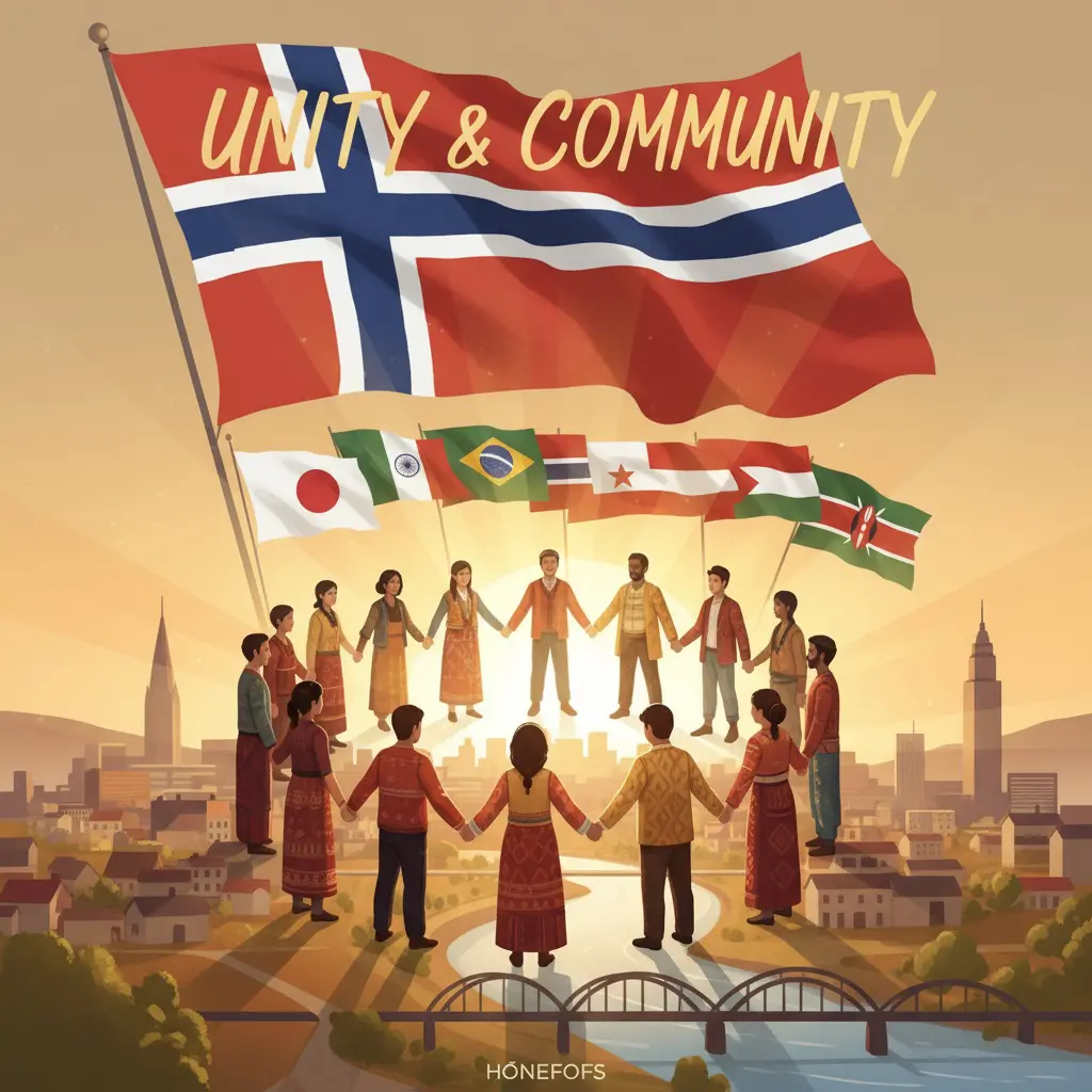 Multicultural community connecting through language exchange in Ringerike Norway