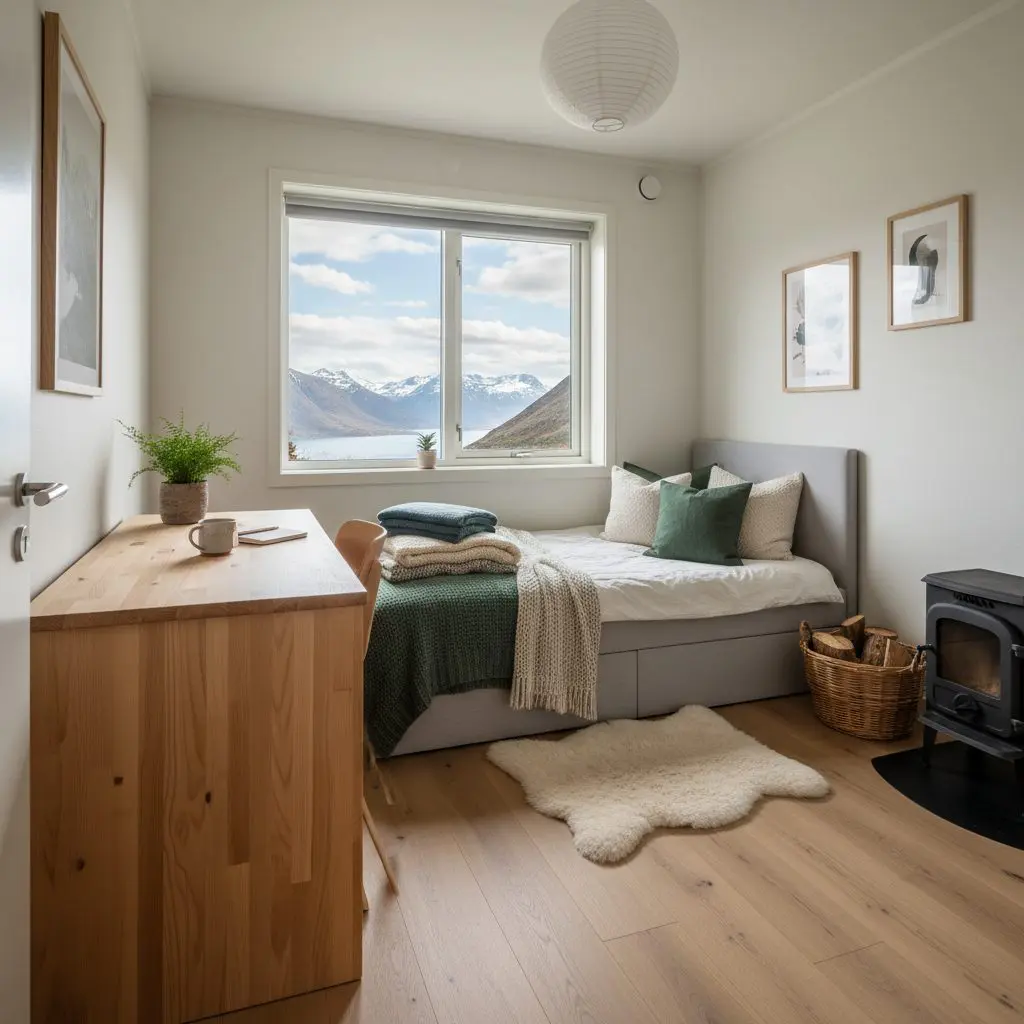 Private bedroom in Norwegian homestay program accommodation