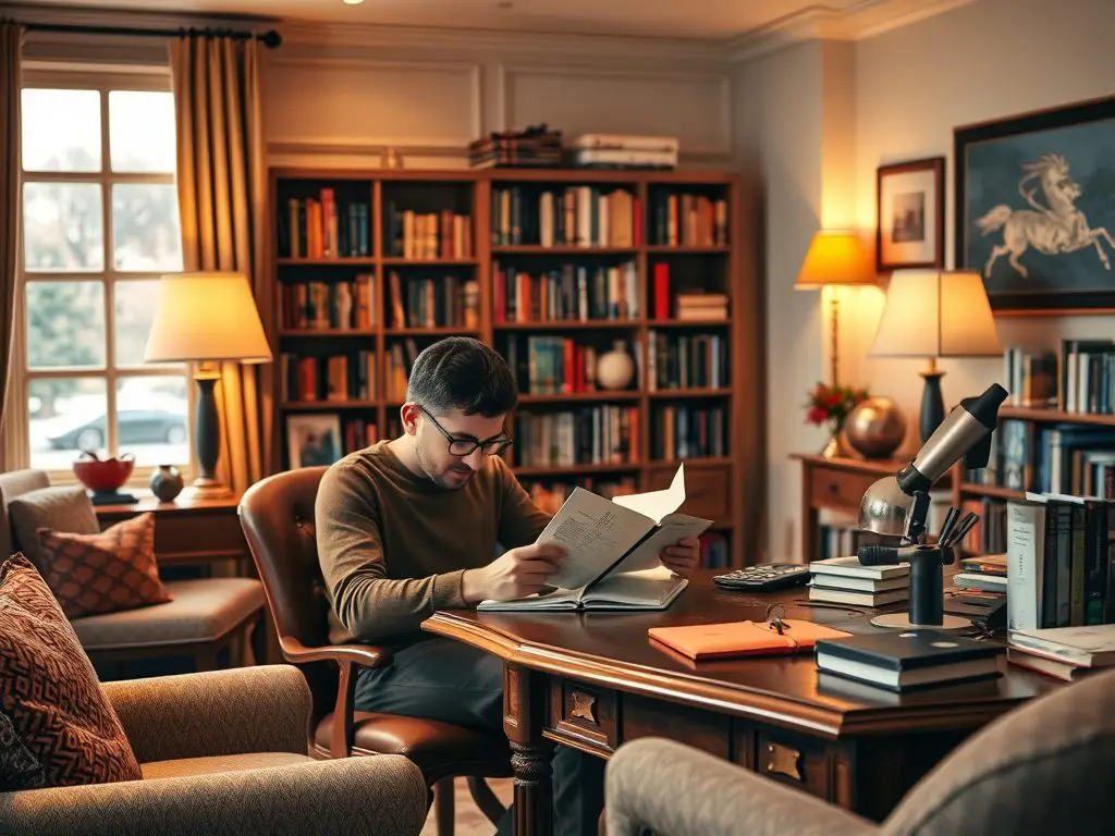Guest relaxing in a cozy Norwegian homestay room during an extended stay
