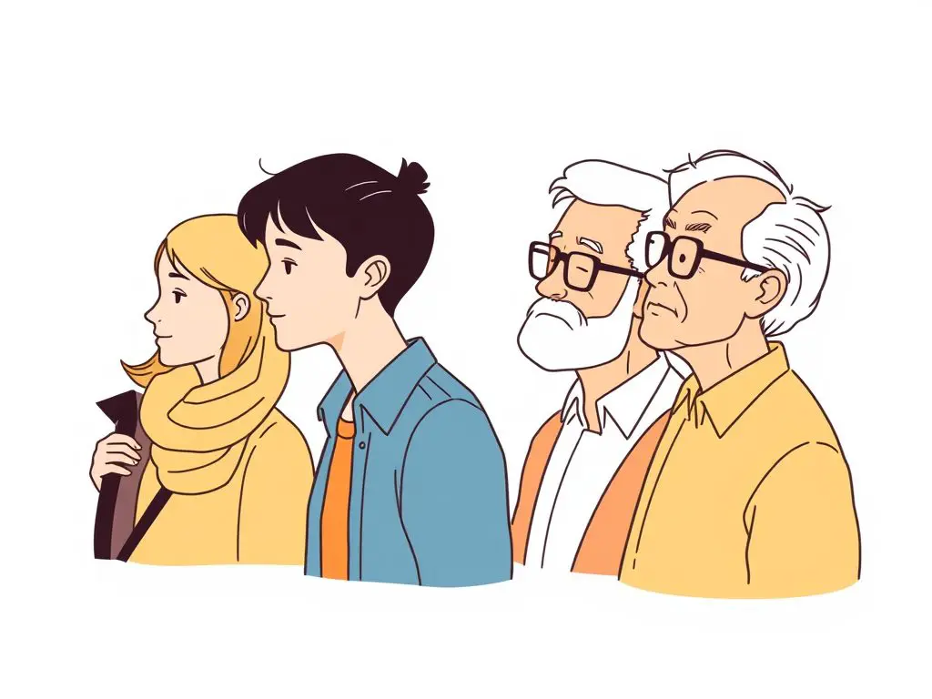 Illustration of solo travelers and older students who are ideal for the Norwegian homestay program