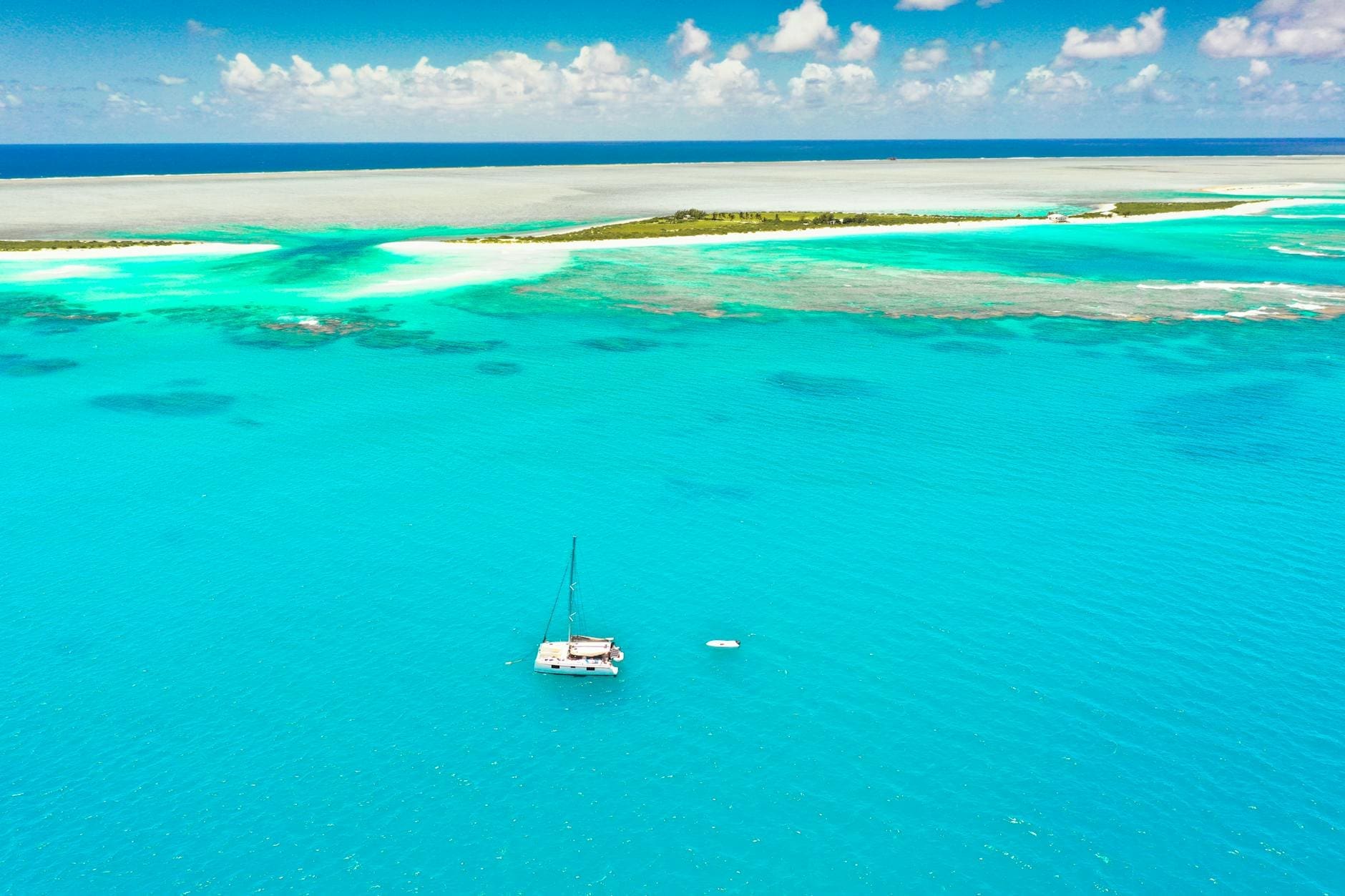 aerial view of a tropical island