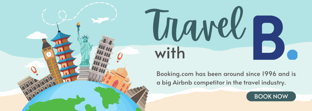 Booking.com is a big Airbnb competitor in the travel industry.