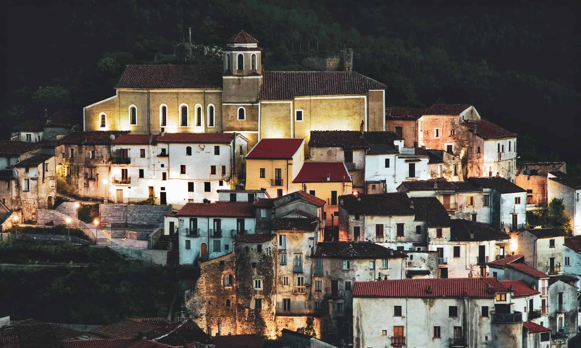 houses on a hill in lagonegro italy - Houses for 1 Euro in Italy
