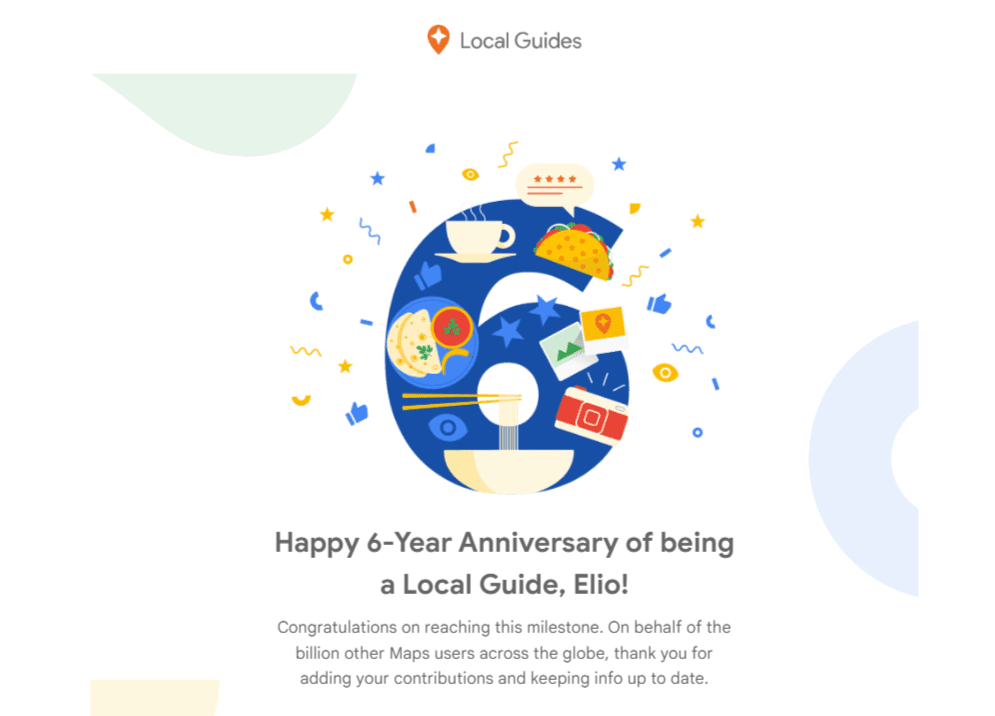 Get help from Elio with his 6-Year Anniversary of being a Local Guide. Use Google My Business as Marketing ideas for small business