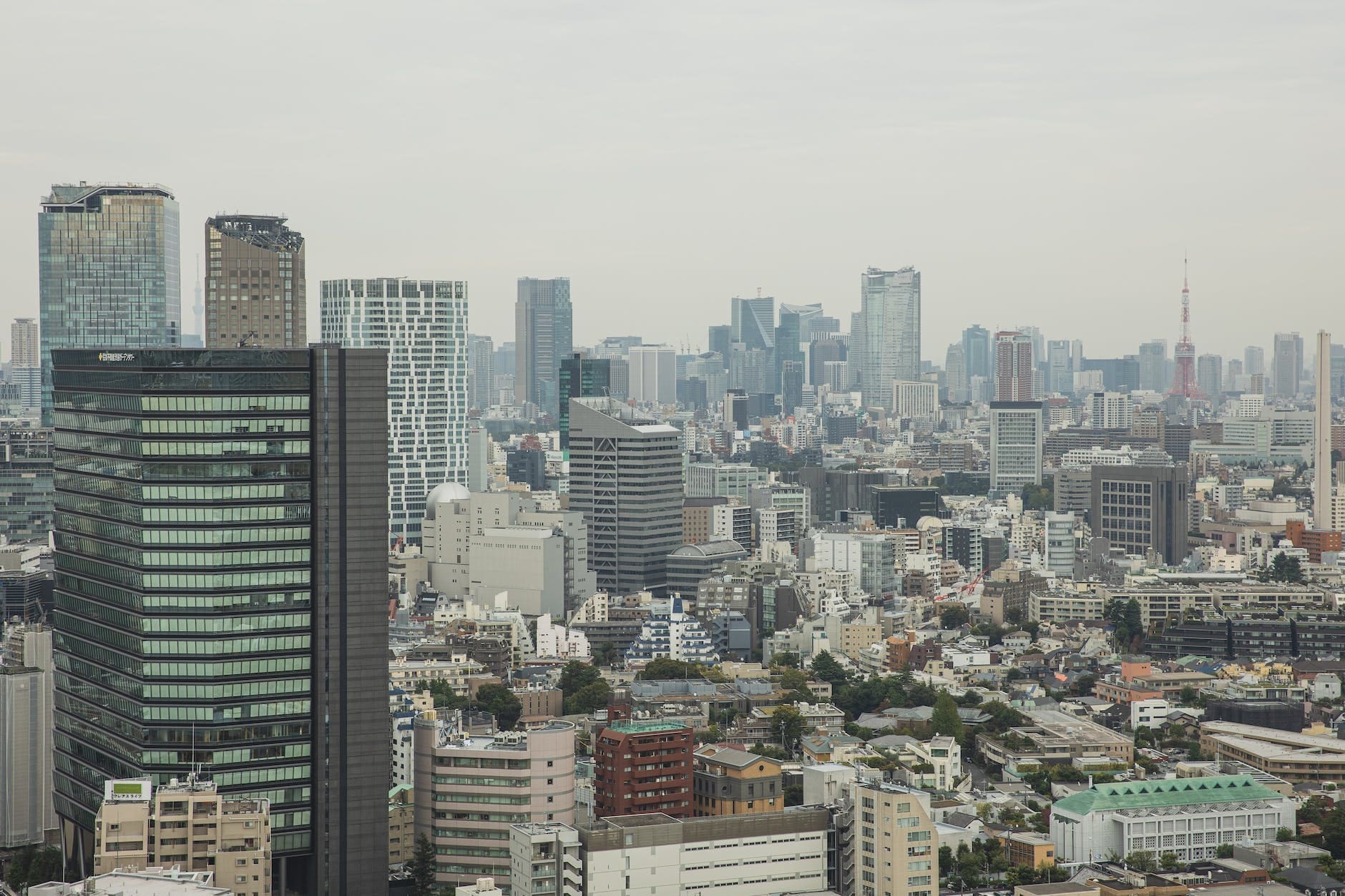 cityscape of modern megapolis with skyscrapers