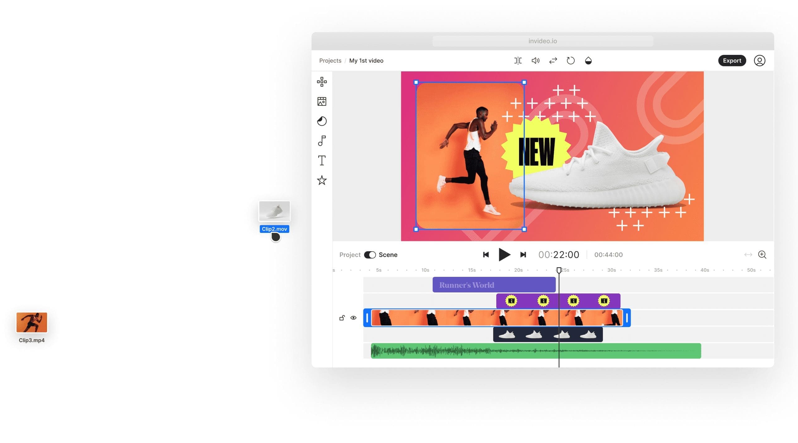 Adding Music and Graphics on a video intro maker