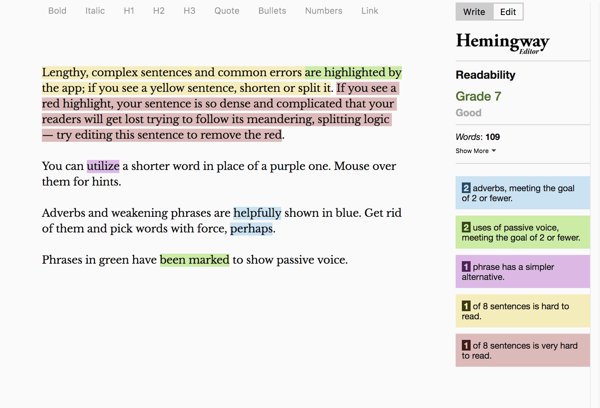 Hemingway Editor helps you create clear and concise reviews 