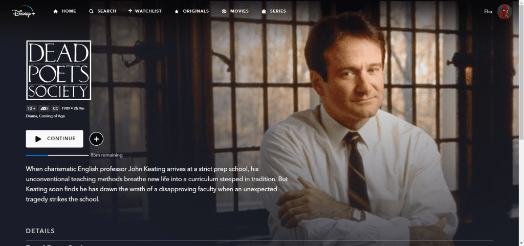 Watch dead poets society with a subscription on Disney