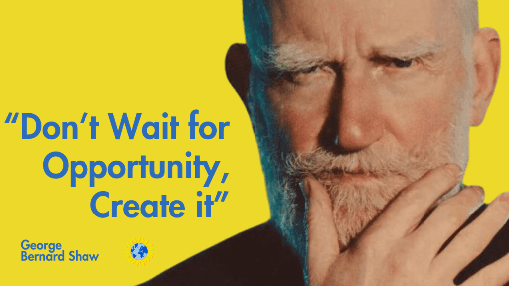 motivational quotes for work: "Don’t Wait for Opportunity, Create it" - George Bernard Shaw