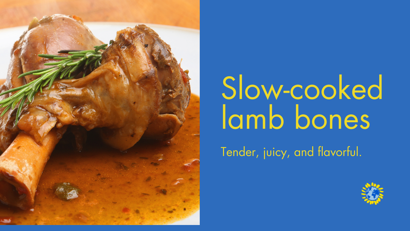 Slow cooked lamb bones