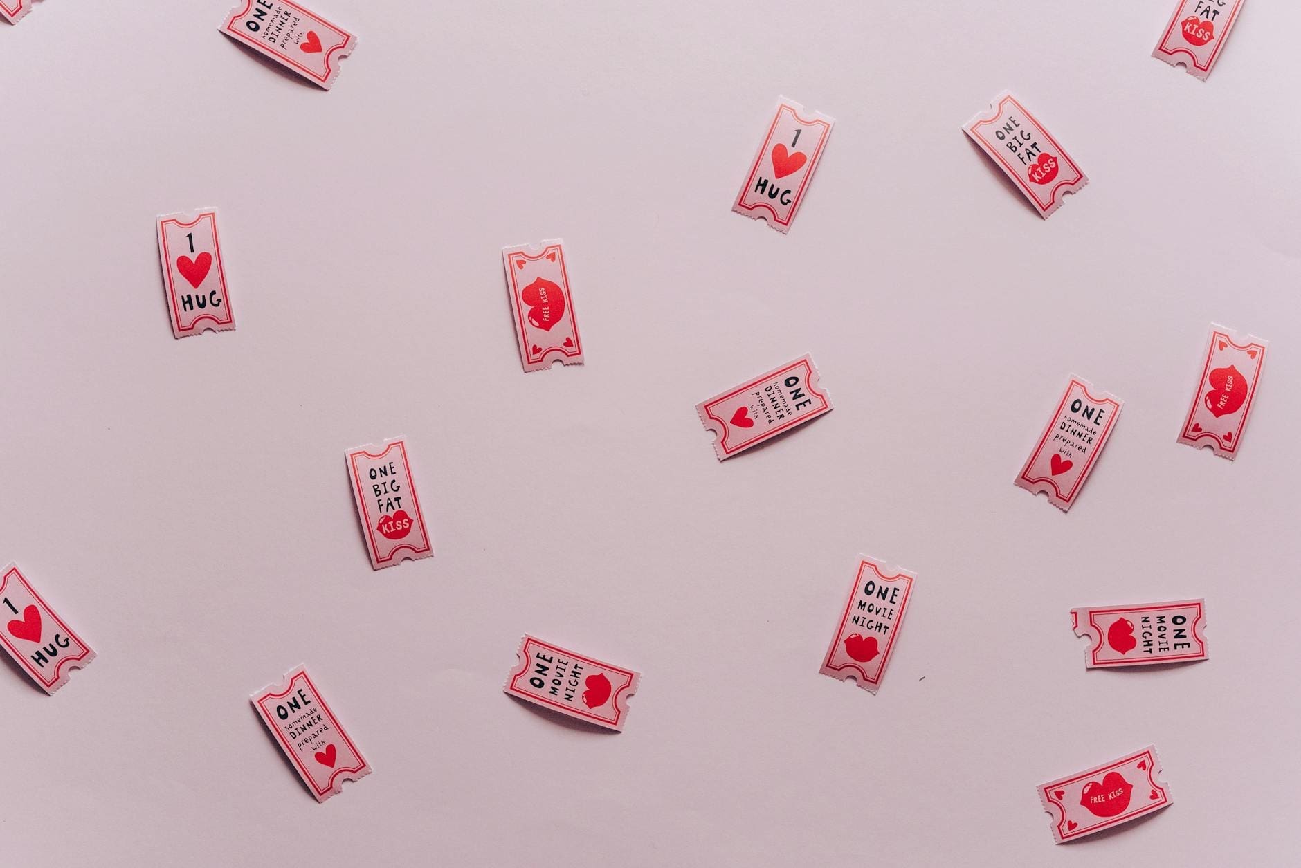 pink coupons on pink surface