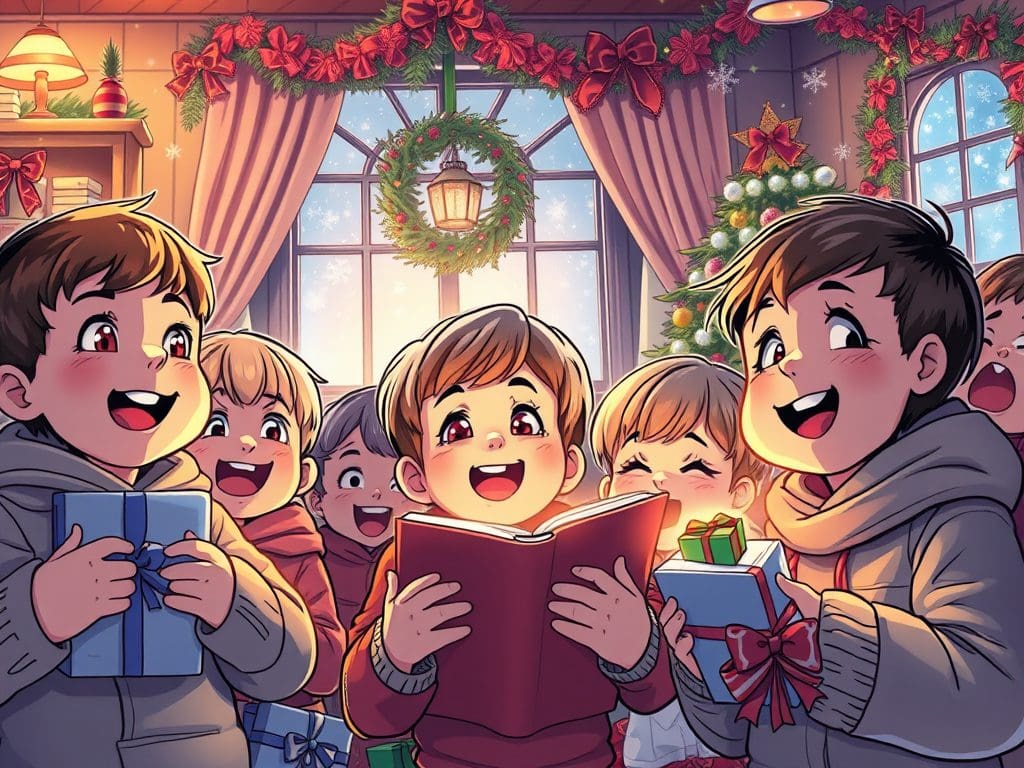 The children eagerly await their gifts.