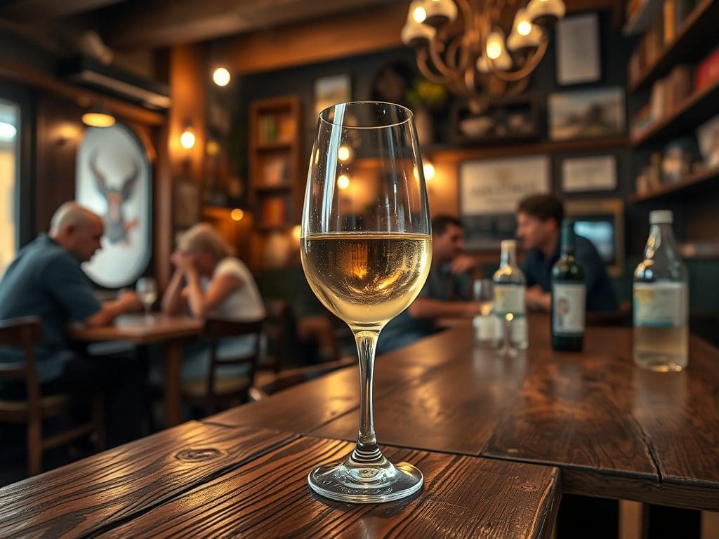A cozy scene in a Barcelona bodega where stories are shared over wine