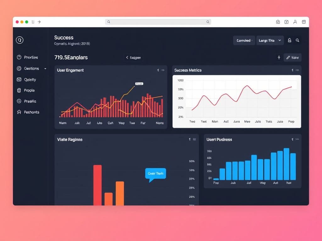 Dashboard screenshot illustrating our success metrics and user engagement statistics.