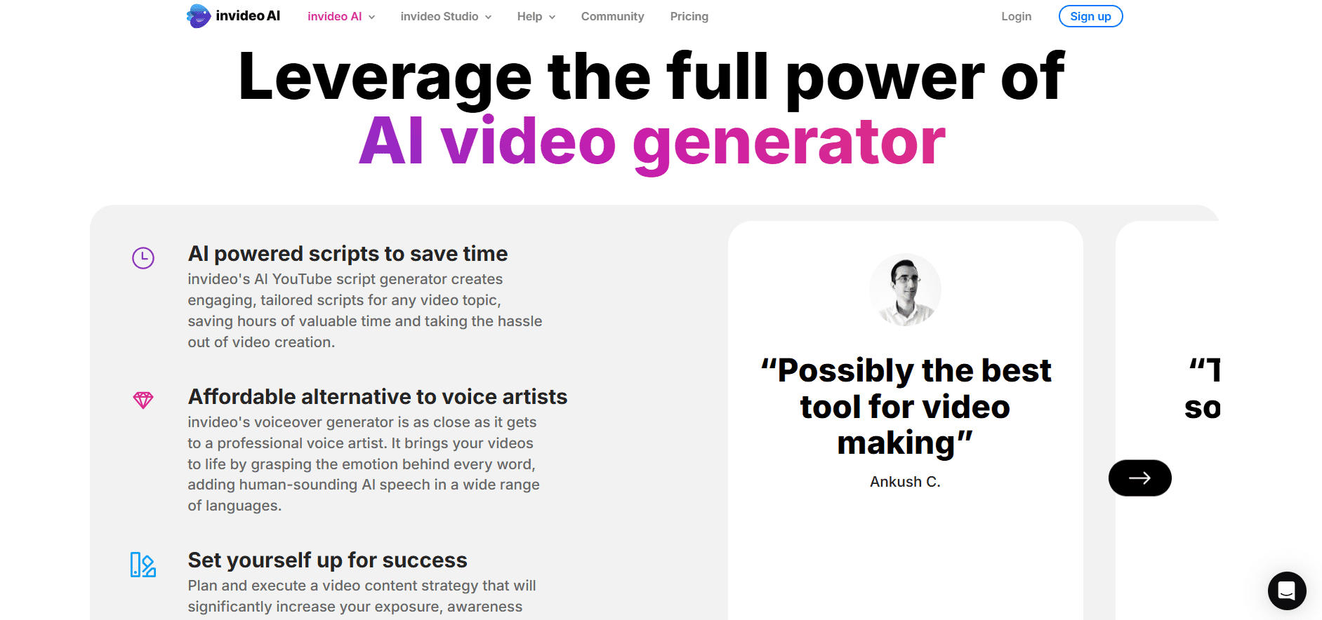 Create cooking videos with InVideo