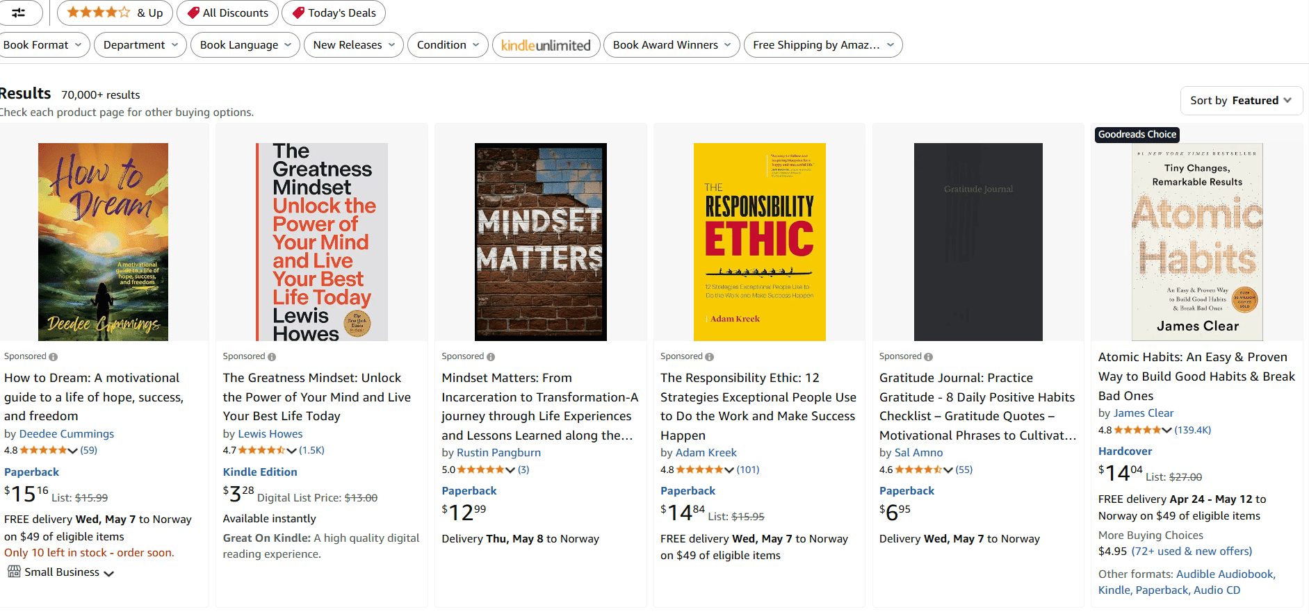 Browse motivational books