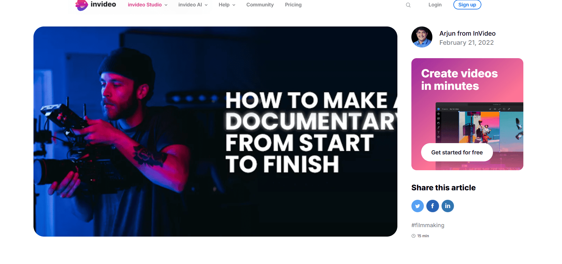 InVideo - Create compelling family history videos