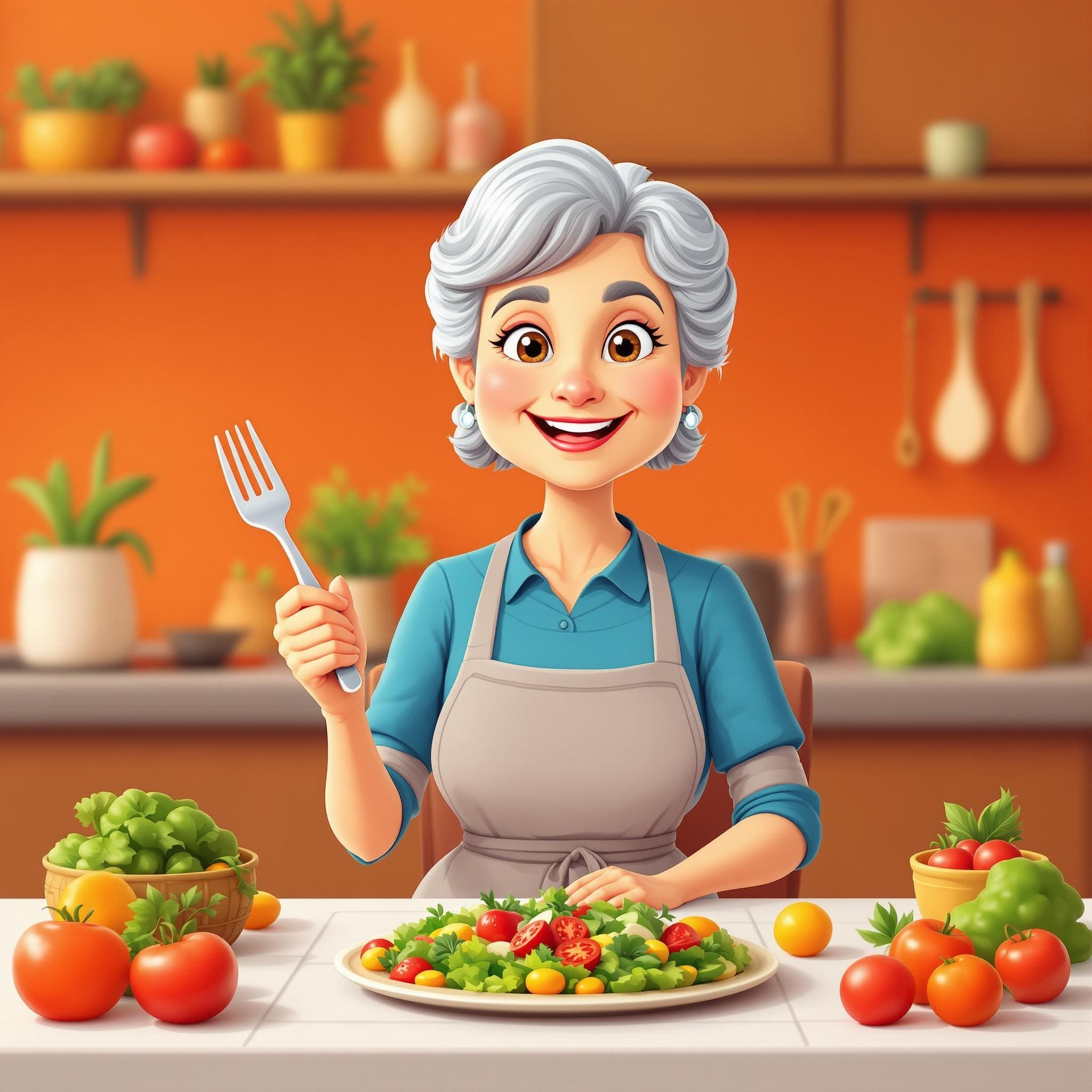 Here's Maria - your cheerful senior lady focused on healthy eating and meal prep!