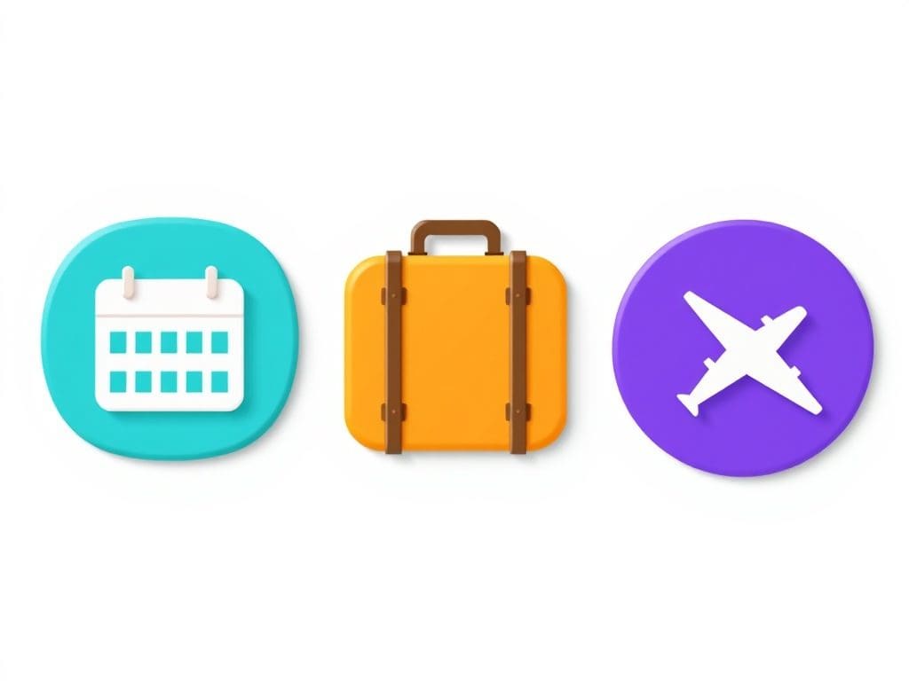 Illustration of calendar and suitcase representing extending a Norwegian homestay