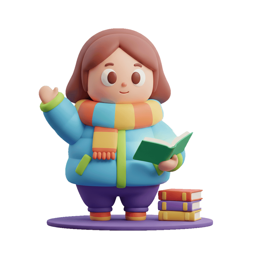 Mascot with books